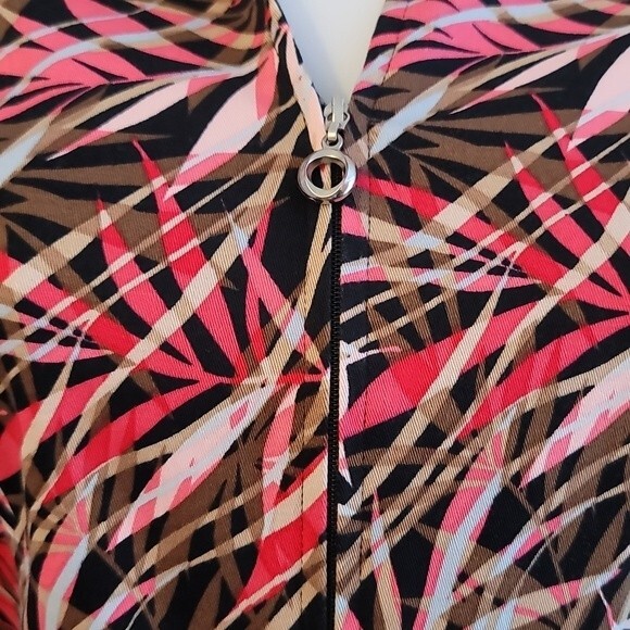 Christopher & Banks Palm Print Zip Front Blazer Jacket Size Small - Picture 3 of 6